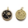 Brass Micro Pave Clear Cubic Zirconia Pendants ZIRC-B0003-17G-2