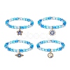 4Pcs 4 Style Acrylic Round Beaded Stretch Bracelets Set BJEW-JB08926-03-1