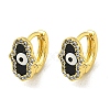 Brass Micro Pave Cubic Zirconia Hoop Earring EJEW-C088-38G-2