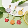 Fruits Theme Alloy Enamel Pendant Decorations HJEW-JM01358-4