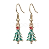 5Pairs 5 Styles Christmas Tree Alloy Enamel Dangle Earrings EJEW-JE05828-3