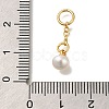 Brass Natural Pearl Keychain Clasps KK-M301-18G-3