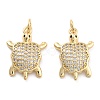 Brass Pave Clear Cubic Zirconia Pendants KK-U009-12E-G-1