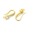 Brass Micro Pave Clear Cubic Zirconia Earring Hooks ZIRC-R112-01G-2