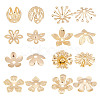 ARRICRAFT 48Pcs 8 Styles Brass Fancy Bead Caps KK-AR0004-11-1