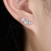 Cubic Zirconia Flower Stud Earrings HO3572-4-2