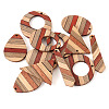 Pandahall 12Pcs 6 Styles Wenge Wood & Sandalwood & White Ash Pendants WOOD-TA0001-94-12