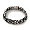 304 Stainless Steel Cuban Link Chain Bracelets for Women Men BJEW-Q341-06A-AS-1