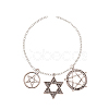 100Pcs 10 Styles Tibetan Style Alloy Pentacle Pendants TIBEP-CJ0001-60-7