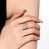 925 Sterling Silver Micro Pave Cubic Zirconia Rings for Women RJEW-A051-01P-2