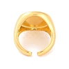 Round with Tulip Brass Enamel Open Cuff Rings RJEW-U009-05A-G-3