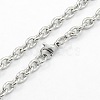 Men's 304 Stainless Steel Cable Chain Necklaces STAS-O037-66-2