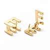 Initial Hoop Earrings for Women EJEW-P194-01G-E-2