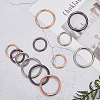 WADORN 12Pcs 6 Styles Zinc Alloy Spring Gate Rings FIND-WR0007-08-7