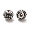 Rhodium Plated 925 Sterling Silver Micro Pave Cubic Zirconia Beads STER-H110-24C-04P-2