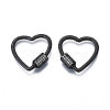 Brass Micro Pave Clear Cubic Zirconia Screw Carabiner Lock Charms ZIRC-T004-99-2