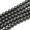 Frosted Non-magnetic Synthetic Hematite Round Bead Strands X-G-J344-3mm-1