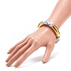 Two Tone Acrylic Curved Tube Beaded Stretch Bracelet for Women BJEW-JB08441-3