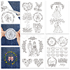 4 Sheets 11.6x8.2 Inch Stick and Stitch Embroidery Patterns DIY-WH0455-118-1