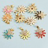 10Pcs 10 Colors Real 18K Gold Plated Brass Micro Pave Clear Cubic Zirconia Pendants ZIRC-SZ0001-56-3
