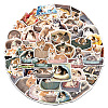 50Pcs Sleepy Dog Cat PVC Waterproof Self-Adhesive Stickers PW-WG75497-01-2