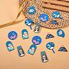 24Pcs 6 Style Transparent & Opaque Acrylic Pendants KY-SZ0001-30-3