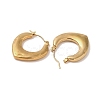 Heart 201 Stainless Steel Half Hoop Earrings for Women EJEW-G385-12G-2