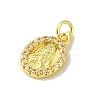 Brass Micro Pave Cubic Zirconia Charms KK-M283-21C-01-2