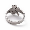 Non-Tarnish 201 Stainless Steel Clover Finger Ring RJEW-J051-07P-3