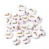 100Pcs Plating Opaque White Acrylic Beads FIND-PW0024-36H-1