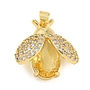 Rack Plating Brass Micro Pave Clear Cubic Zirconia Pendants ZIRC-L100-150G-2