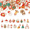 Pandahall 32Pcs 16 Styles Christmas Theme Alloy Enamel Pendants ENAM-TA0001-64-1