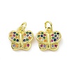 Brass Micro Pave Colorful Cubic Zirconia Charms KK-E068-VF092-2