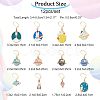 12Pcs 12 Style Flat Round & Rocket & Heart & Star Alloy Enamel Locking Stitch Markers HJEW-PH01500-3