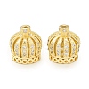 Brass Micro Pave Cubic Zirconia Cord Ends KK-P228-46G-2