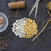 GOMAKERER 160Pcs 8 Styles Flat Round Brass Spacer Beads KK-GO0001-40-5