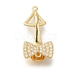 Brass Micro Pave Clear Cubic Zirconia Fold Over Clasps KK-H480-37G-1