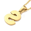 Ion Plating(IP) Initial Letter 304 Stainless Steel Pendant Necklaces NJEW-M199-01G-S-2