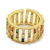 Brass Micro Pave Cubic Zirconia Cuff Rings RJEW-L113-008G-2