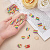 42Pcs Rainbow Flag Charm Pendant Enamel Flag Heart Love Balloon Charm Alloy Enamel Pendant for Jewelry Necklace Earring Making Crafts JX596A-2