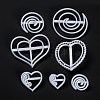 7Pcs Vortex & Heart Food Grade Plastic Cookie Cutter Set DIY-D047-14-1