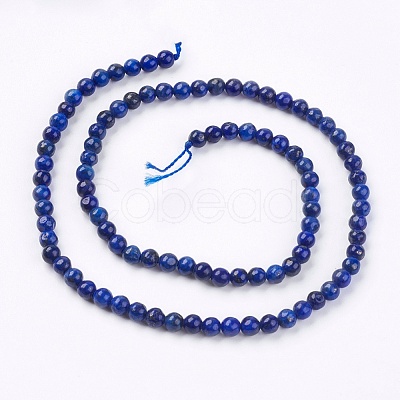 Dyed Natural Lapis Lazuli Bead Strands X-G-R173-6mm-01-1