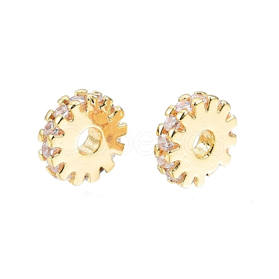 Brass Pave Cubic Zirconia Beads KK-N231-300-1