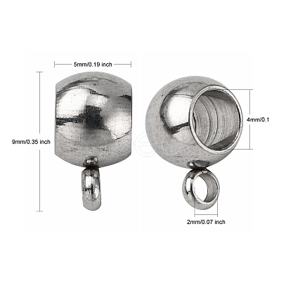 Tarnish Resistant Rondelle 304 Stainless Steel Tube Bails STAS-N037-01-1