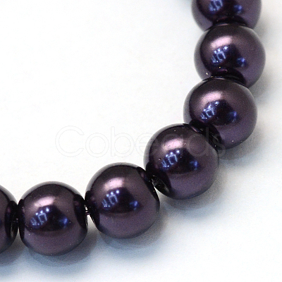 Baking Painted Pearlized Glass Pearl Round Bead Strands HY-Q003-4mm-20-1