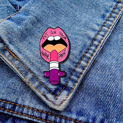 Pink Cartoon Enamel Pin GIPO-PW0001-009E-1