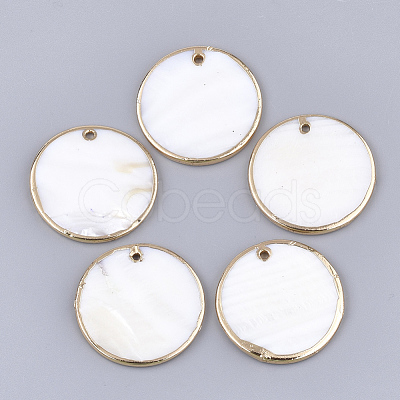 Electroplate Freshwater Shell Pendants SHEL-T012-06-1