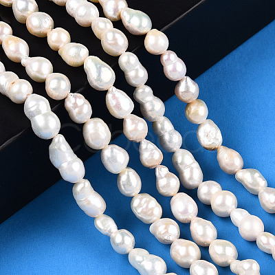 Natural Baroque Pearl Keshi Pearl Beads Strands X-PEAR-S020-F01-02-1