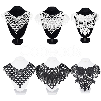 Gorgecraft 6Pcs 6 Style Milk Silk Embroidered Floral Lace Collar DIY-GF0005-43-1