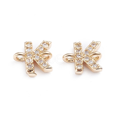 Brass Micro Pave Cubic Zirconia Links Connectors X-ZIRC-I042-16G-K-1